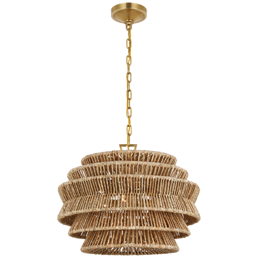 Rattan sales drum chandelier