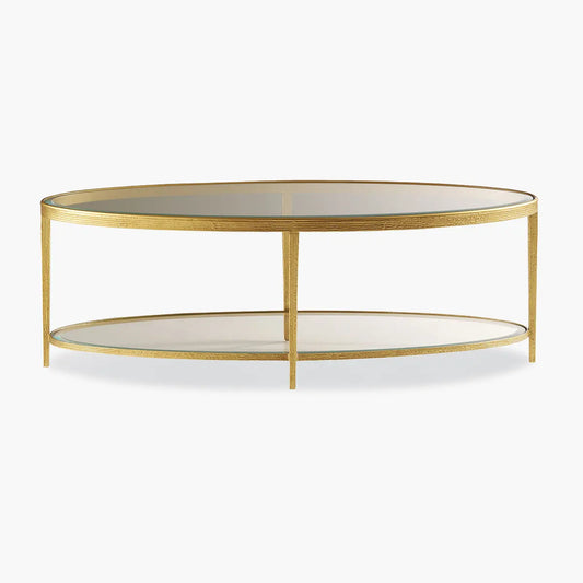 Jinx Cocktail Table Oval in Brass Finish