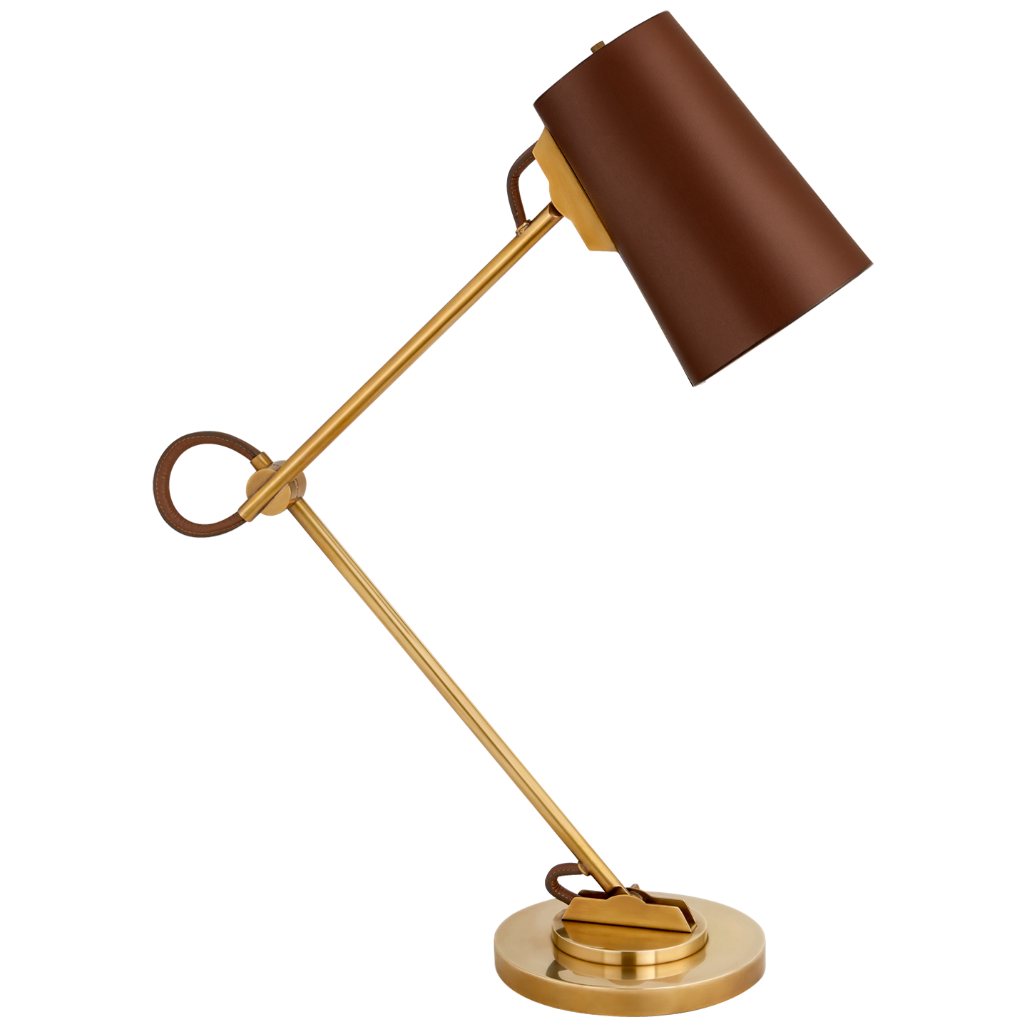 Benton Adjustable Desk Lamp with Leather Shade Laura Kincade