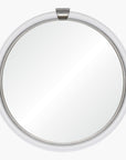 Acrylic and Brass Round Mirror with Beveled Glass