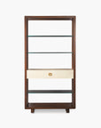 Canvas Open Bookcase in Ivory lacquered canvas