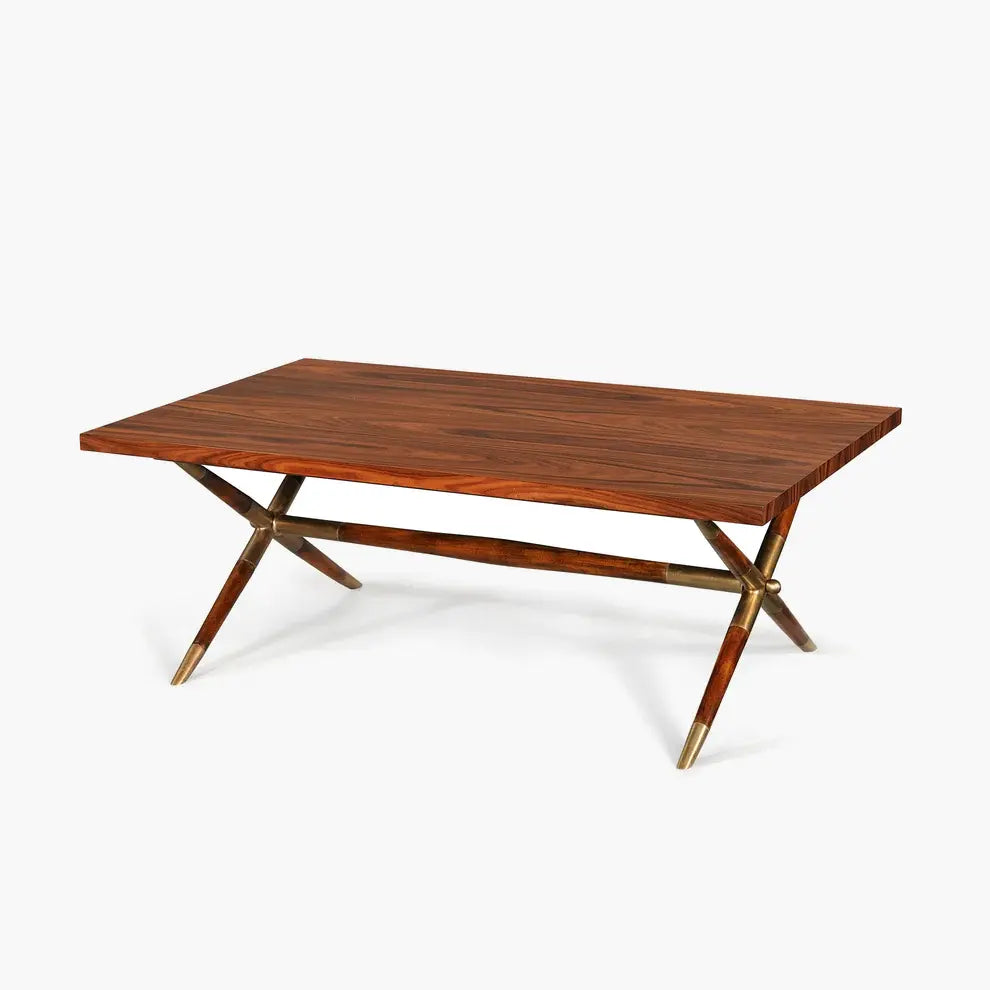 Double XIII Rosewood & Brass Coffee Table