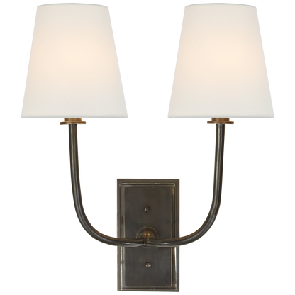 Hulton Double Sconce with Crystal Backplate