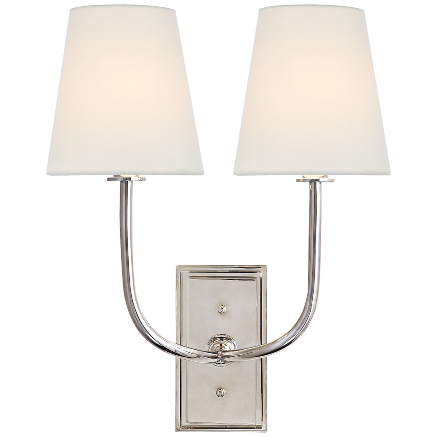 Hulton Double Sconce with Crystal Backplate