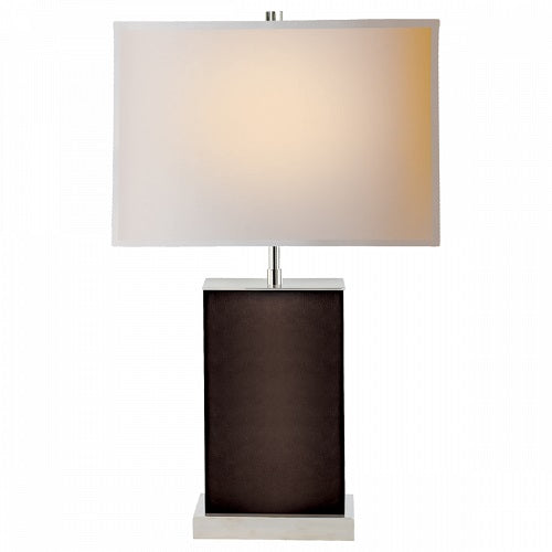 Dixon Small Table Lamp in Espresso Leather  - CLEARANCE