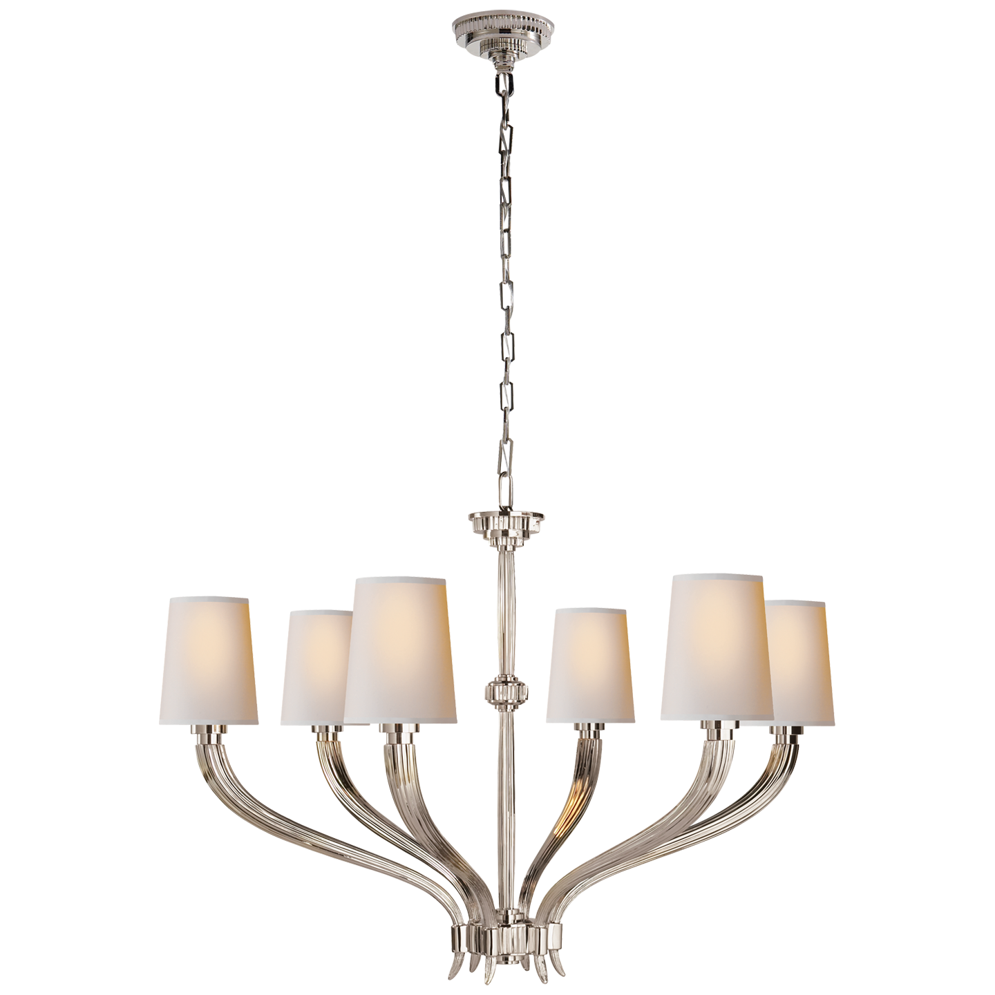 Ruhlmann Chandelier with Linen or Natural Paper Shades