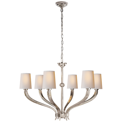 Ruhlmann Chandelier with Linen or Natural Paper Shades