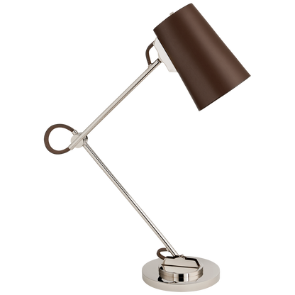 Benton Adjustable Desk Lamp with Leather Shade