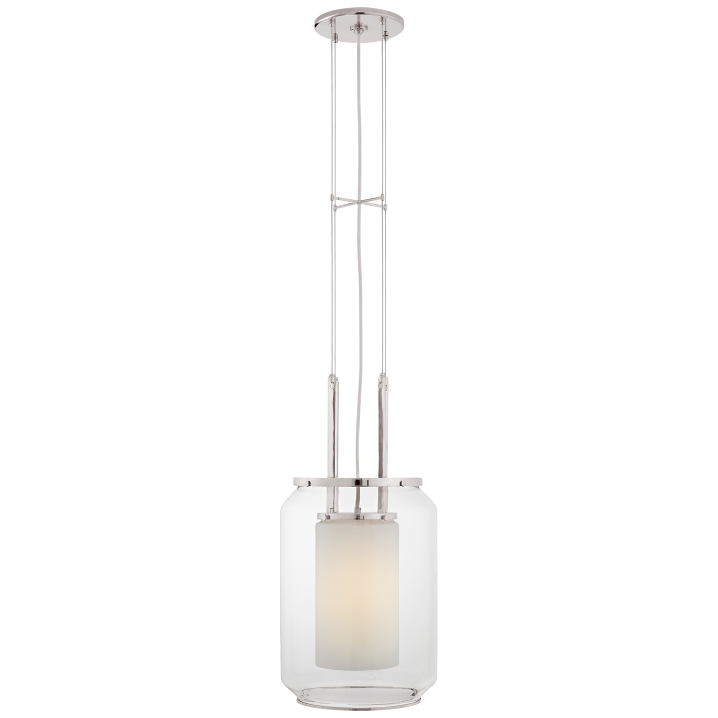 Upton Large Lantern with Clear and White Glass