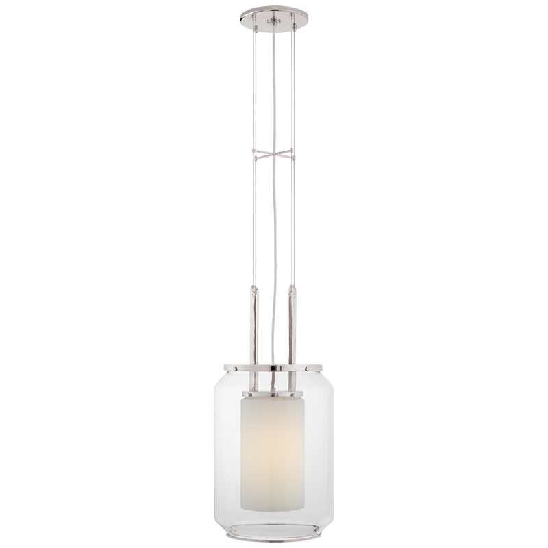 Upton Large Lantern with Clear and White Glass
