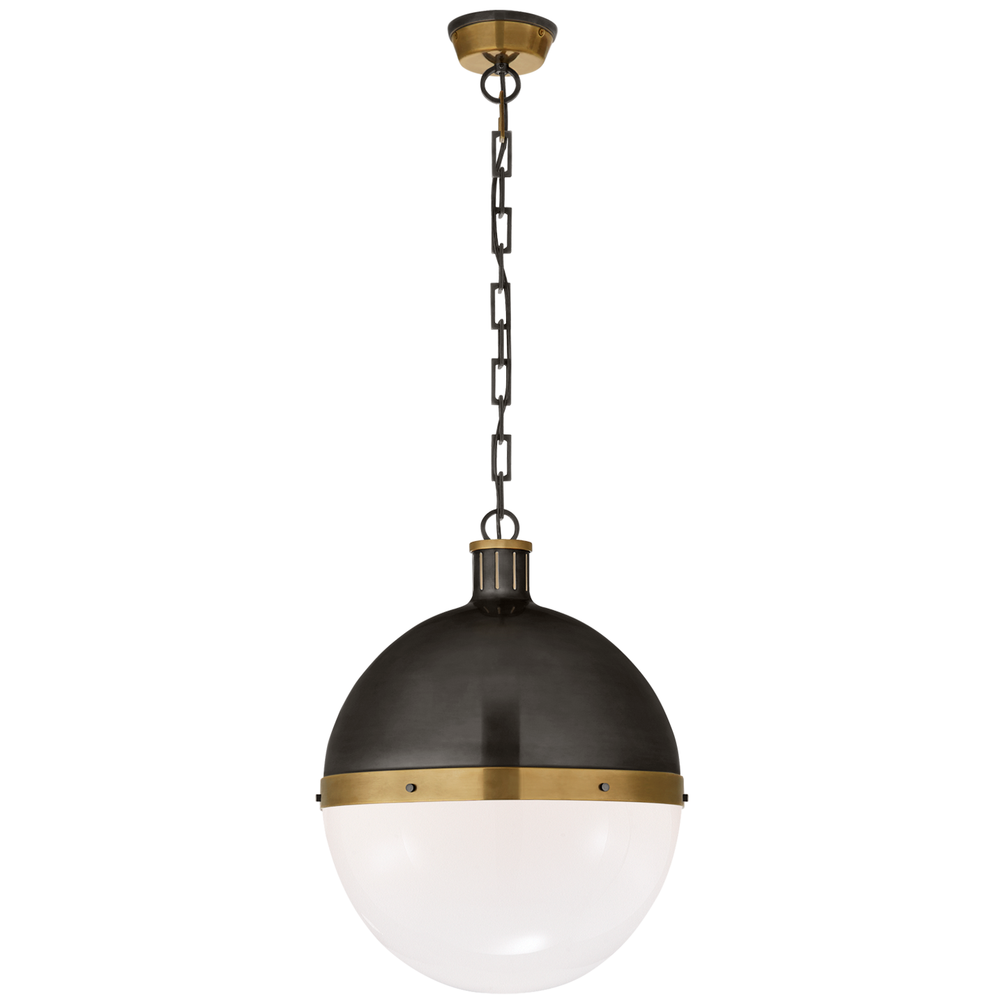 Hicks Globe Pendant with White Glass