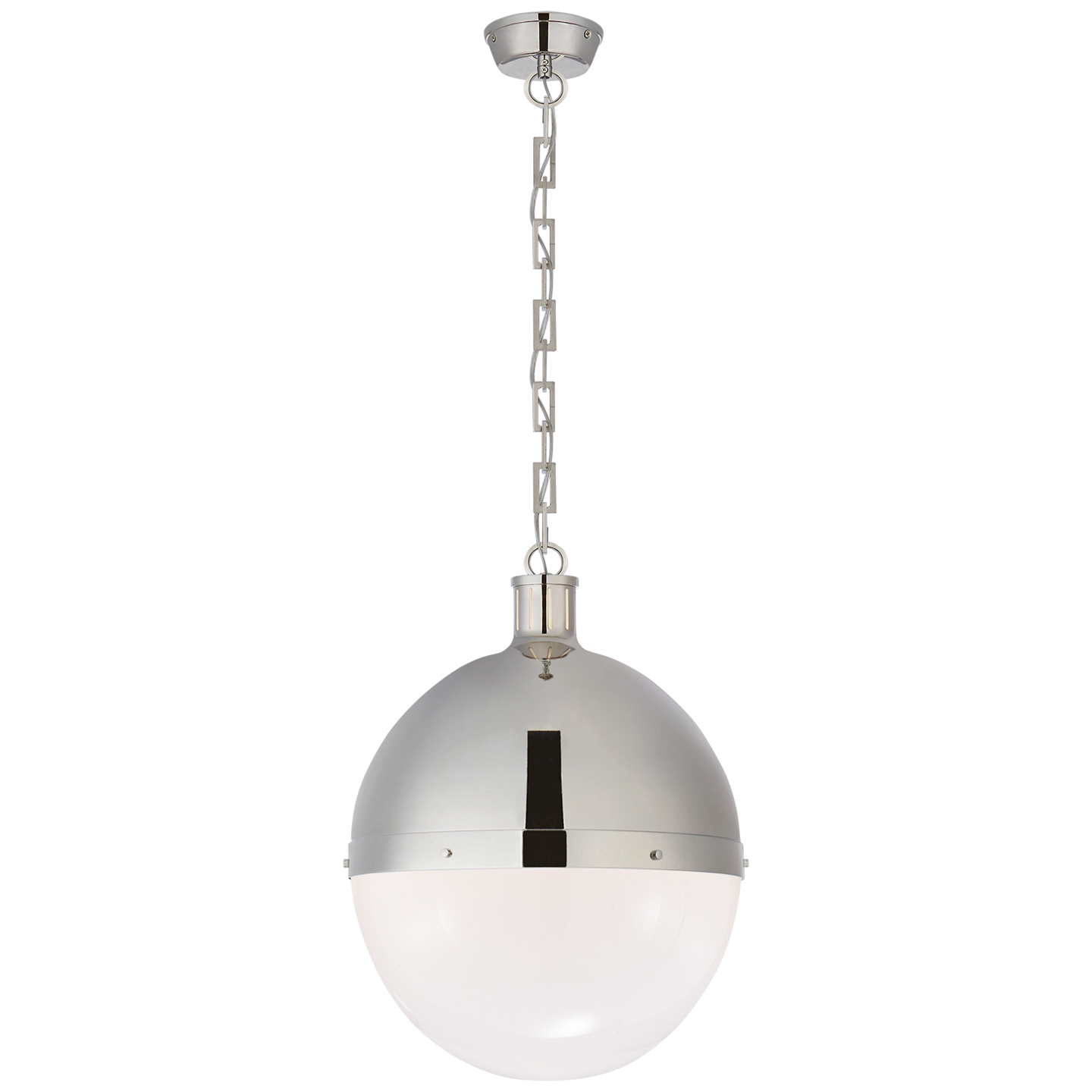 Hicks Globe Pendant with White Glass