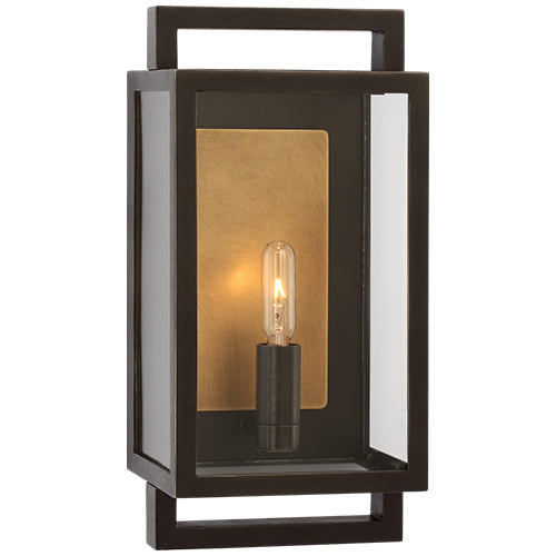 Halle Wall Lantern in Aged Iron with Clear Glass