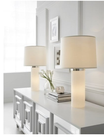 Moon Glow Table Lamp in White Glass